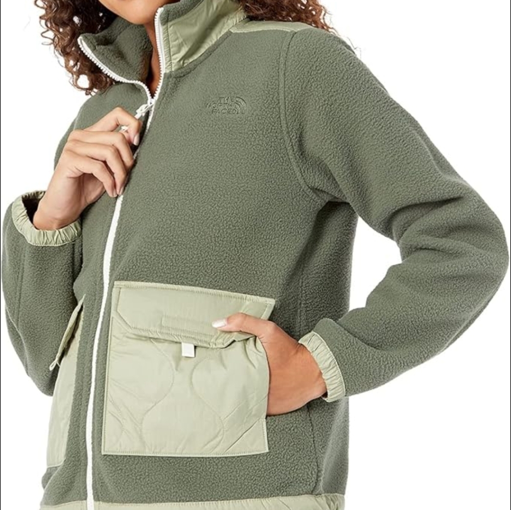Vth Look Women's The North Face Royal Arch Olive Thyme Green Fleece Jacket Sz. M